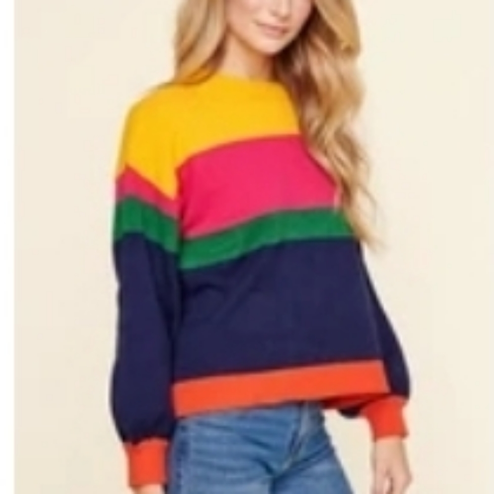 Sugarlips Boutique Briane Oversized colorblock sweater NWT